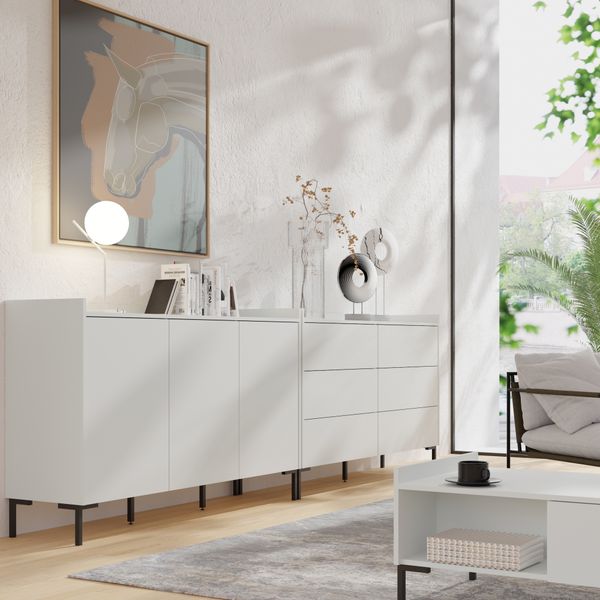 Komoda z szufladami Liam 6S 150 Biała zdjęcie 2