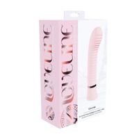 wibrator punktu g żebrowany silikonowy loveline divine różowy 16 cm