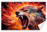 Fototapeta PREMIUM STRUKTURA ZMYWALANA NA WYMIAR wściekły wilk