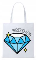 Dla Kuriera Dostawcy Torba Eco Biała Shopper Z Nadrukiem Ze Zdjęciem