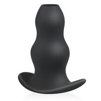 korek analny wydrążony easytoys silikonowy czarny 14 cm