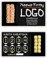 Karty stałego klienta RABATOWE 120 szt TWOJE LOGO nazwa firmy BAR SUSHI
