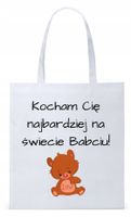 Dla Babci Babuni Prezent Torba Eco Biała Shopper Z Nadrukiem Ze Zdjęciem