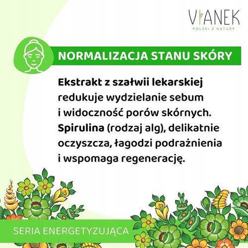 VIANEK Normalizujący Peeling do Twarzy z Korundem, Oczyszczenie 90g na Arena.pl