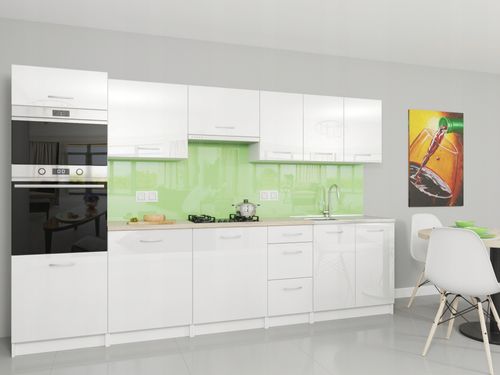 Zestaw mebli kuchennych Santorini Białe w POŁYSKU na Arena.pl