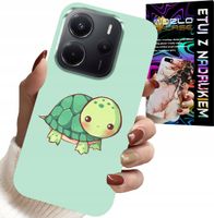 ETUI DO XIAOMI NOTE 14 4G - SŁODKIE ŻÓŁWKI WZORY DLA DZIECI + SZKŁO