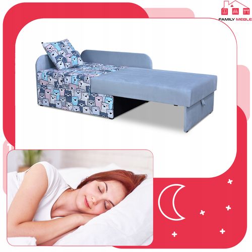 Narożnik dziecięcy Bambino rozkładany pojemnik łóżko dzieci materac kubuś na Arena.pl