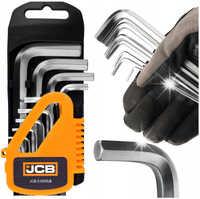 ZESTAW KLUCZE IMBUSOWE WKRĘTAKI JCB IMBUS CRV DŁUGIE Z KULKĄ 10el 1,27-10mm