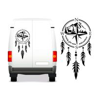 NAKLEJKA NA SAMOCHÓD jeleń łapacz snów góry las KAMPER camper auto 100 cm