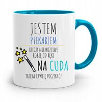 Kubek Błękitny Dla Piekarza Jestem Piekarzem Z Nadrukiem Ze Zdjęciem