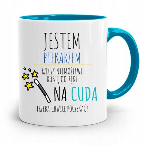 Kubek Błękitny Dla Piekarza Jestem Piekarzem Z Nadrukiem Ze Zdjęciem na Arena.pl