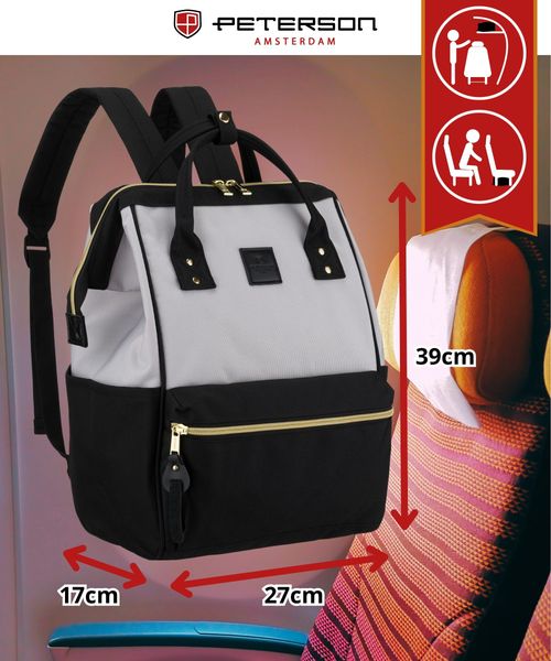 plecak materiałowy ptn alfa-5295 black-gray zdjęcie 4