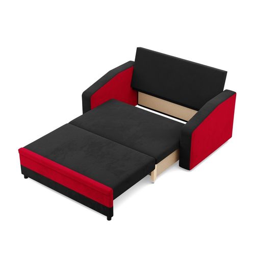 Sofa rozkładana, mikrofaza, AURELO, 148x87x90 cm, czerwony | TYLETEGOTU na Arena.pl