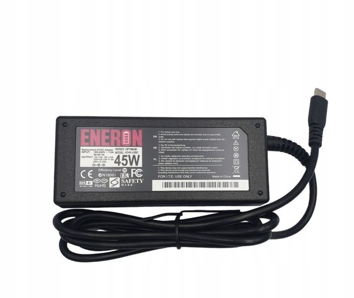 Zasilacz ładowarka do laptopa 45W USB-C + kabel zdjęcie 2