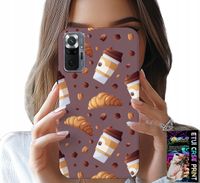 ETUI DO XIAOMI NOTE 10 PRO - CASE Z KAWĄ ROGALIKAMI I ZIARNAMI W TLE