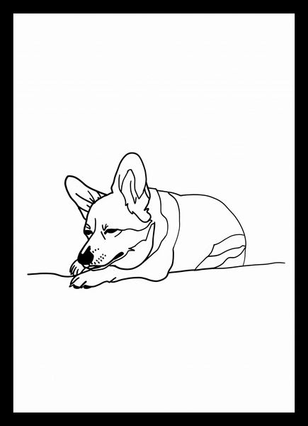 Plakat 21x29,7cm Śpiący Corgacz zdjęcie 2