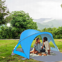 Namiot Plażowy 3-4 Osobowy Ochrona UV UPF 50+ Niebieski 208 × 140 cm
