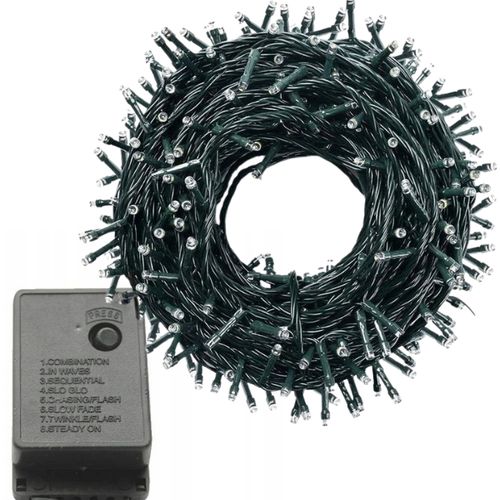 DŁUGIE LAMPKI CHOINKOWE ŚWIATEŁKA ŚWIATECZNE OZDOBNE BIAŁY ZIMNY 200LED na Arena.pl