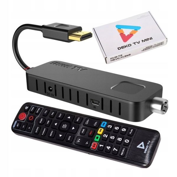 TUNER DEKODER DVB-T2TV NAZIEMNEJ DEKO TV MINI HEVC HDMI PILOT zdjęcie 1