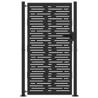 Brama ogrodowa, Bramka Ogrodowa 105x75 cm Corten Stal Kwadratowy Design