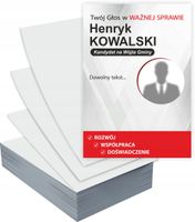 Ulotki A6 wyborcze 1000 szt WYBORY na WÓJTA gminy + GOTOWY PROJEKT
