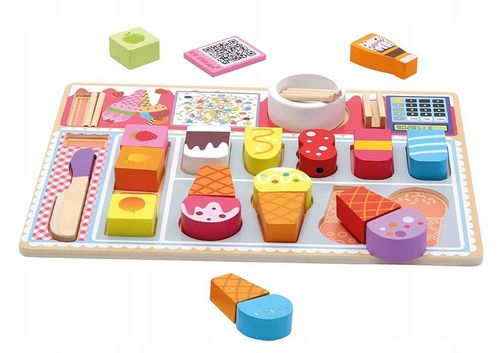 DREWNIANA LODZIARNIA SKLEP STOISKO Z LODAMI GAŁKI LODY NA PATYKU DLA DZIECI na Arena.pl