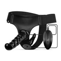 fetish collection   vibrating strap on set   black