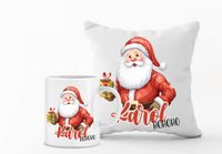 Zestaw PODUSZKA i KUBEK NADRUK personalizowany prezent na MIKOŁAJKI ŚWIĘTA