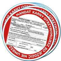 Karne ZESTAW 3 MANDAT 25 szt Naklejki Karne za złe parkowanie na auto