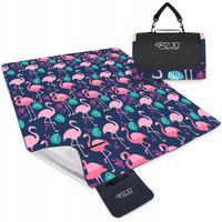 KOC PIKNIKOWY PLAŻOWY MATA TURYSTYCZNA WODOODPORNA IZOLACJA 200 CM FLAMINGI