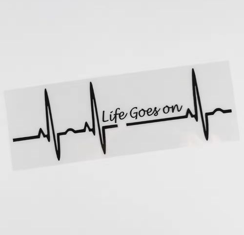 Naklejka Wlepka na Auto Sticker Life Goes On - Życie toczy się dalej motto na Arena.pl