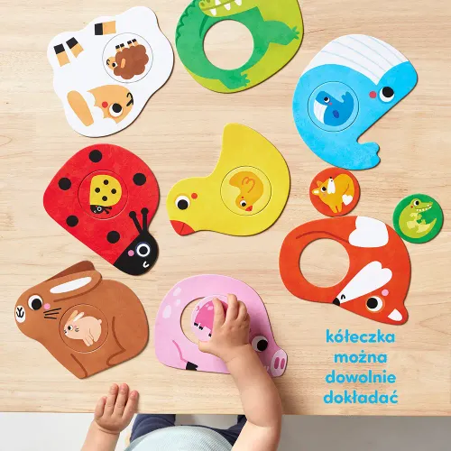 CzuCzu Pierwsze puzzle Maluszki, dla dzieci 1+, 8 układanek z dziurką na Arena.pl