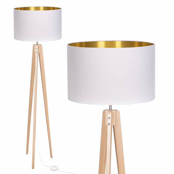 LAMPA PODŁOGOWA TRÓJNÓG, DREWNO, różne RODZAJE zdjęcie 1