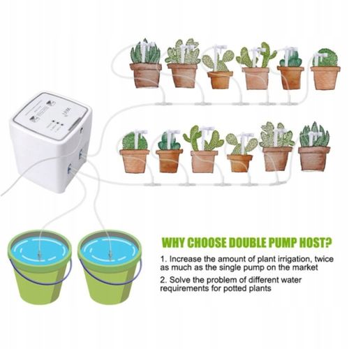 INTELIGENTNY AUTOMATYCZNY PODLEWACZ DO KWIATÓW Z PODWÓJNĄ POMPĄ WIFI na Arena.pl