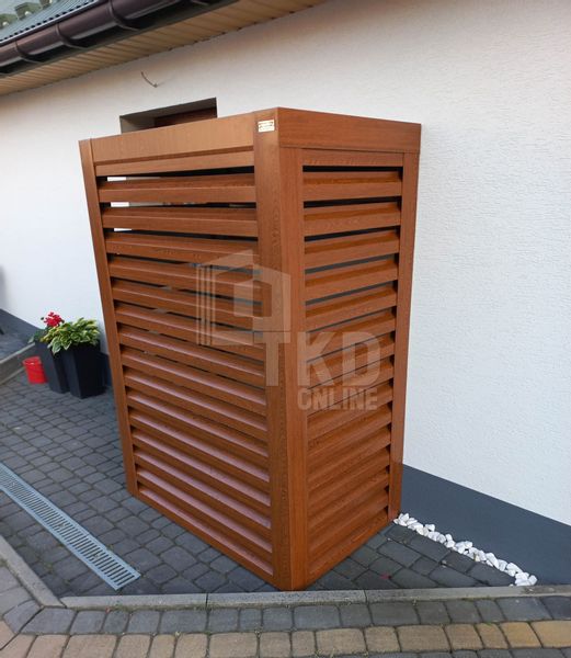 Osłona pompy ciepła 100x60x190 cm ciemny orzech TKD194 zdjęcie 4