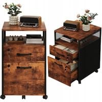 Szafka na kółkach kontenerek na dokumenty szufladami zamykana na kluczyk