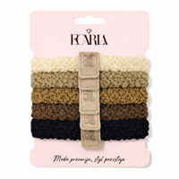 zestaw frotek gumek 5w1 na plakietce, misie brąz beż gum191