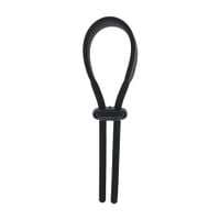 wide adjustable silicone lasso cockring - 5mm - black