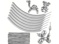 Balony do modelowania, rurki, JK srebrny chrom, 100 szt. [modeliny]