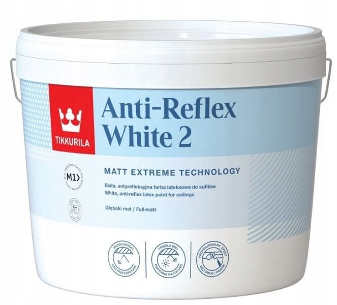 TIKKURILA ANTI-REFLEX WHITE 2 FARBA BIAŁA 10L zdjęcie 1