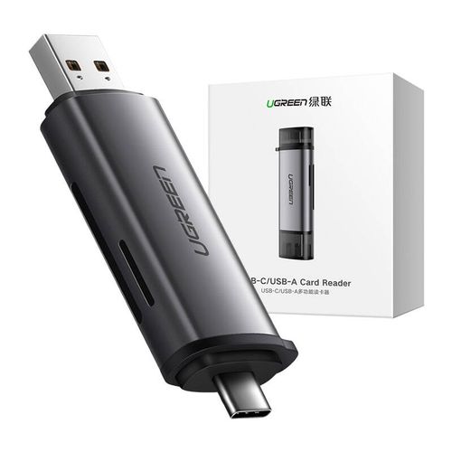 adapter usb + usb-c ugreen  cm185 czytnik kart sd + microsd (szary) na Arena.pl