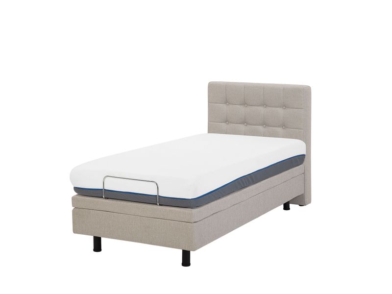 Łóżko regulowane tapicerowane 80 x 200 cm beżowe DUKE zdjęcie 4