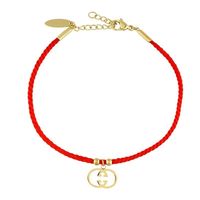 Bransoletka na sznurku Blueberry Kółeczka stal nierdzewna