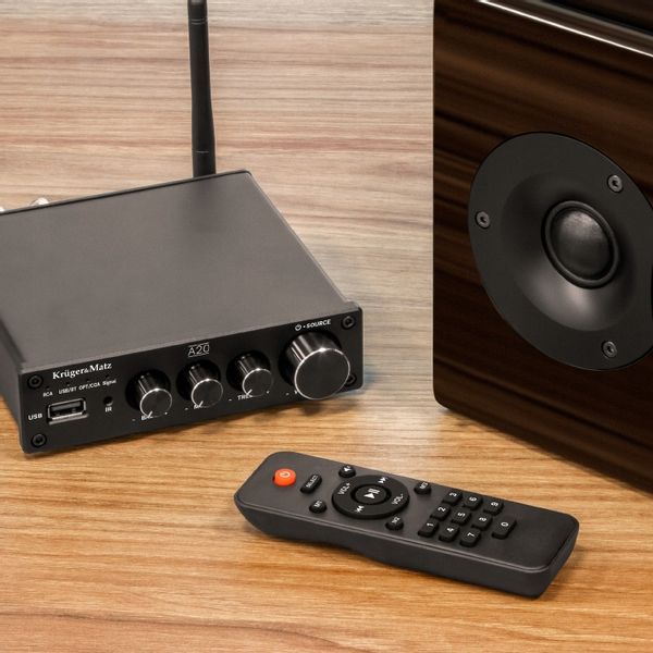 WZMACNIACZ Bluetooth A2DP stereo USB COAXIAL optyczne RCA 2x 100W antena zdjęcie 5