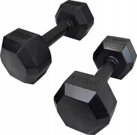 ŻELIWNA HANTLA HEXAGONALNA HEX 2x10 KG ZESTAW na Arena.pl