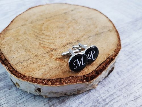 Spinki do Mankietów z Inicjałami Literami Inicjały do Ślubu Ślub Ślubne na Arena.pl