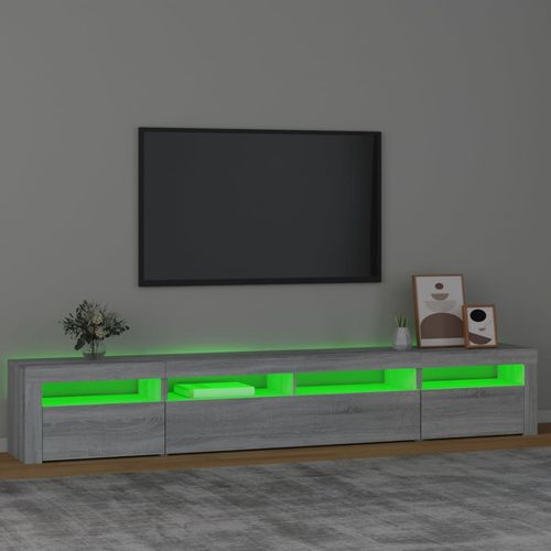 Szafka pod TV z oświetleniem LED, szary dąb sonoma,240x35x40 cm na Arena.pl
