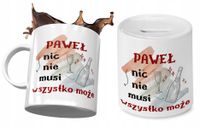 Dla Pawła Zestaw Kubek + Skarbonka Na Prezent Z Nadrukiem Ze Zdjęciem