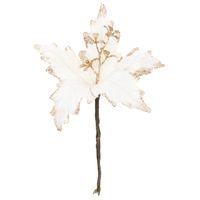 GWIAZDA BETLEJEMSKA NA PIKU POINSECJA BROKATOWA DEKORACYJNA na STROIK ECRU