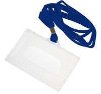Identyfikator Opus z taśmą niebieską 9,2x5,9 cm plexi